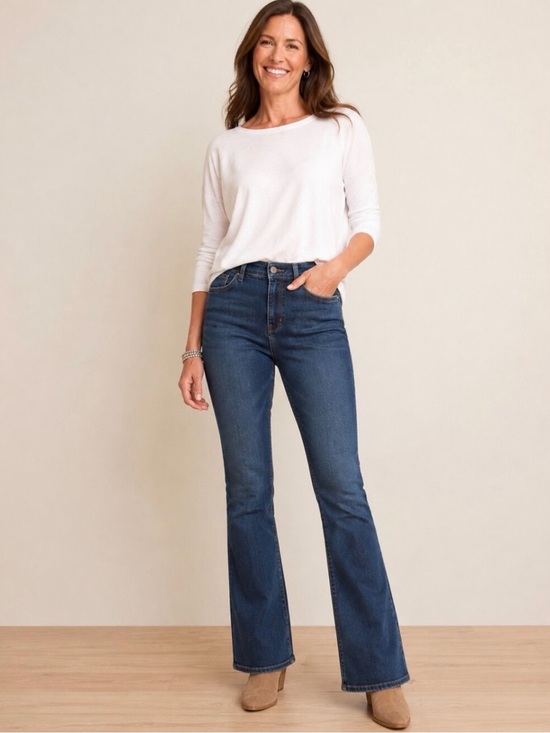 J. Jill Denim - J. Jill Authentic Fit Boot Cut Jeans - Dark Blue Sz 2